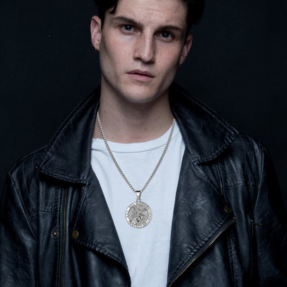 Boniskiss St Michael Necklace - Archangel Catholic Medal 316L Stainless Steel Amulet Pendant