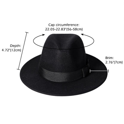 Classic Wool Felt Fedora Hat - Boniskiss
