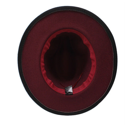 Two-Tone Gradient Panama Hat with Wide Brim - Boniskiss