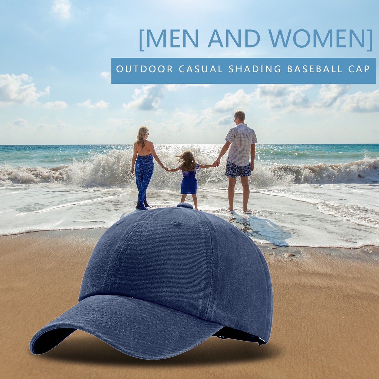 Casquette de baseball vintage en denim délavé, chapeau de soleil pour le golf - Boniskiss