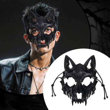 Boniskiss Men's Masquerade Beast Skull Mask - Halloween Costume Cosplay Wolf Tiger Full Face Mask