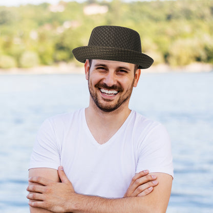 Soft Mesh Pork Pie Fedora Hat - Boniskiss