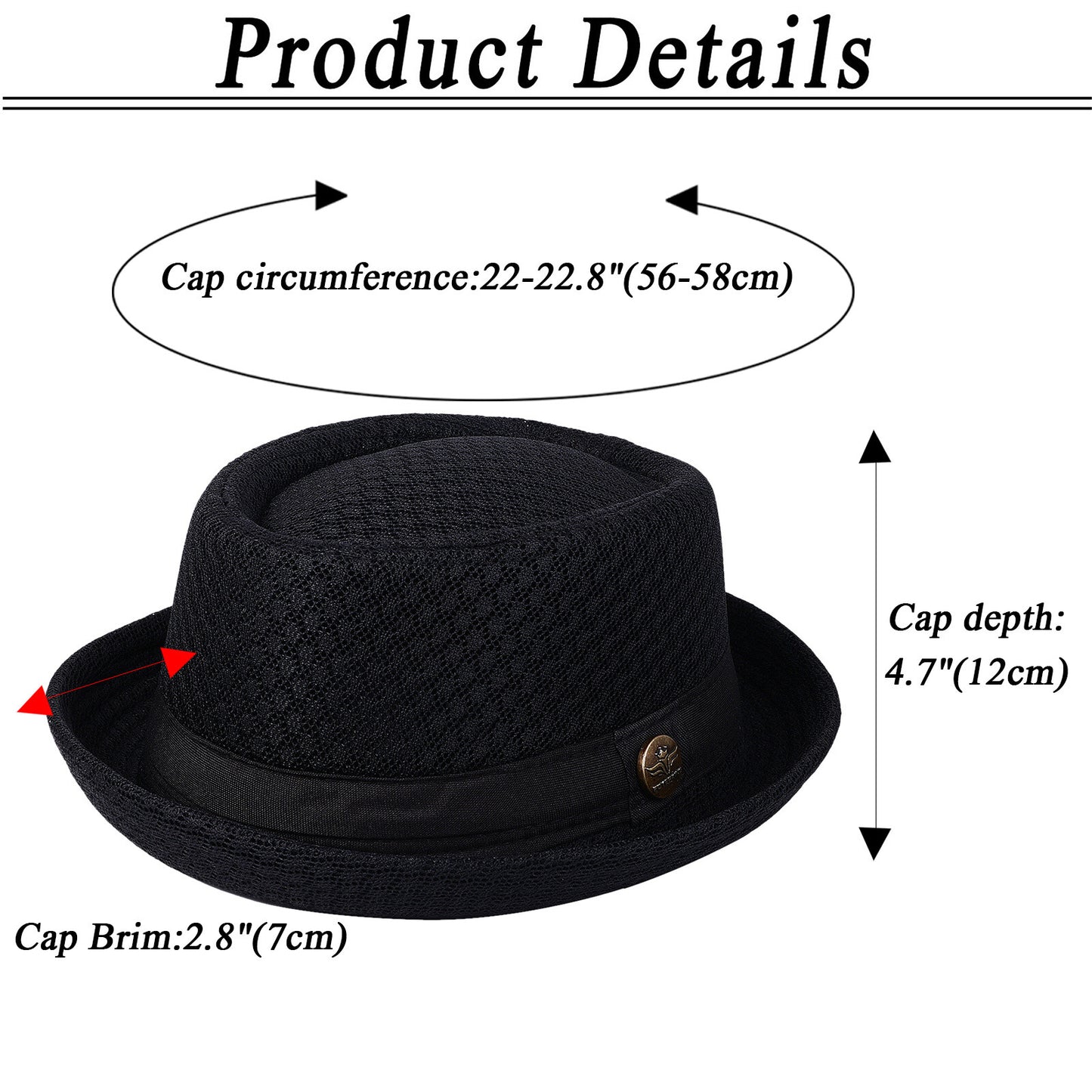 Green Soft Mesh Pork Pie Fedora Hat | Size M-L- Boniskiss