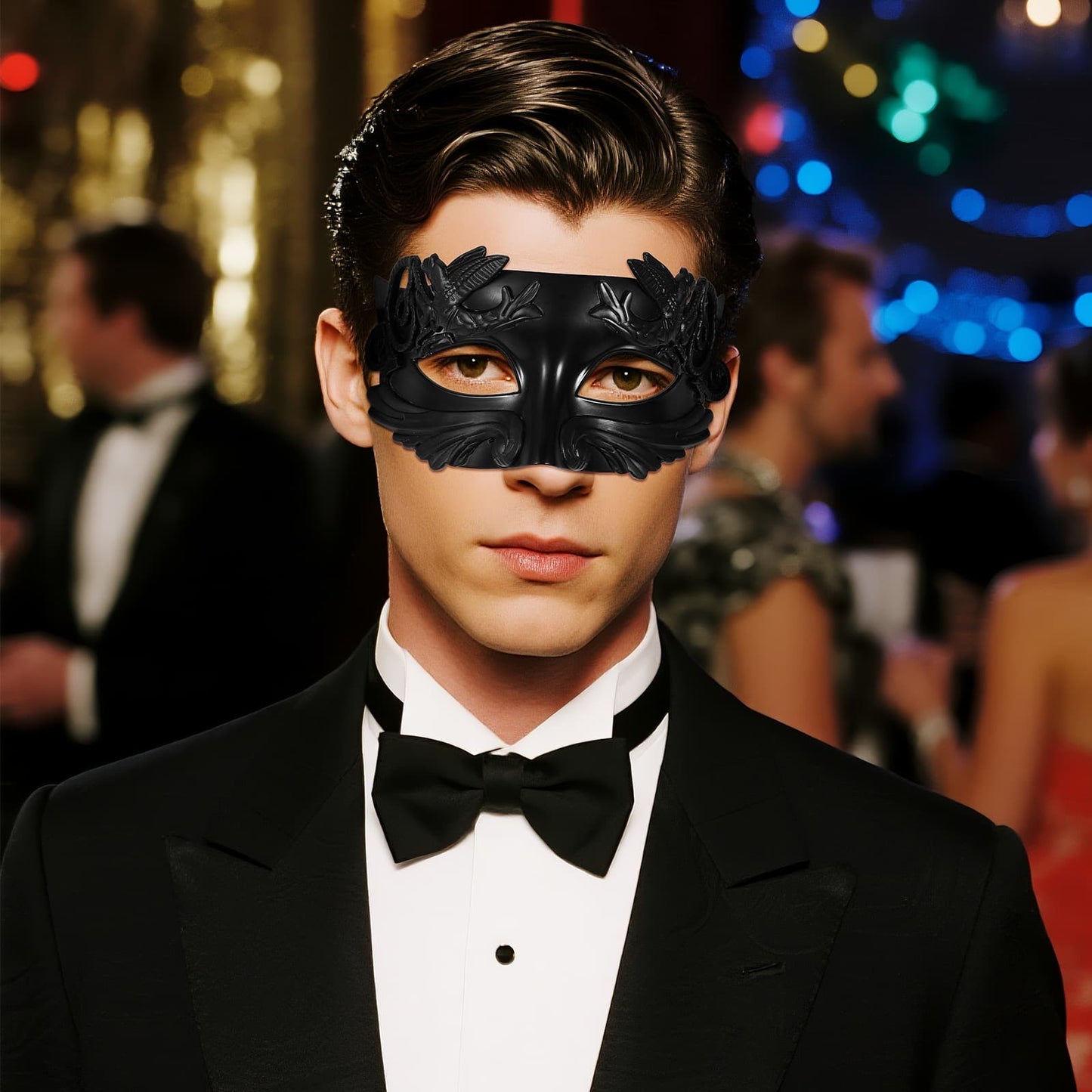 Boniskiss Mens Paisley pattern Masquerade Mask - Classical Mask For Halloween Carnival Graduation Ball