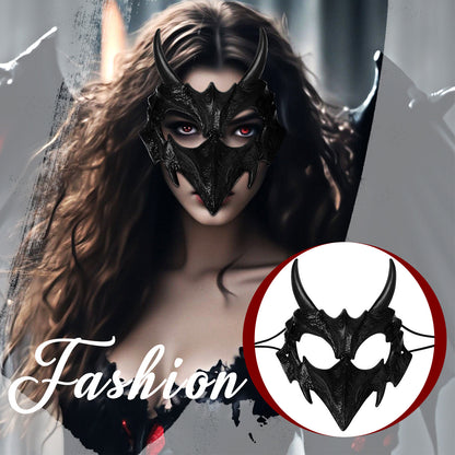 Boniskiss Dark Dragon & Yaksha Mask - Ghost Devil Mask for Halloween Carnival Venetian Masquerade