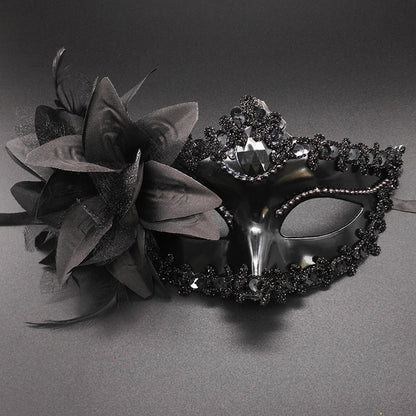 Boniskiss 2PCs Couple Venetian Lily Mask - for Ball Mardi Gras Masquerade Wedding Party Prom