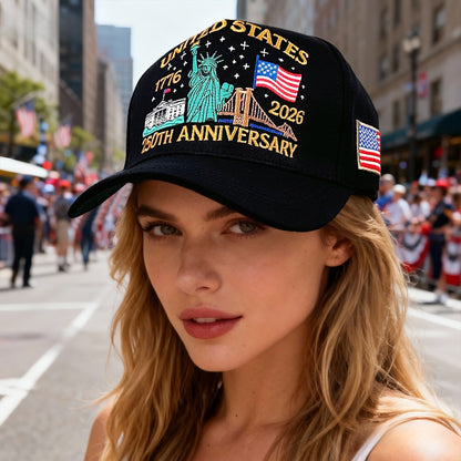 250th Anniversary of America Baseball Cap Statue of Liberty American Flag Hat | Size L-XL - Boniskiss