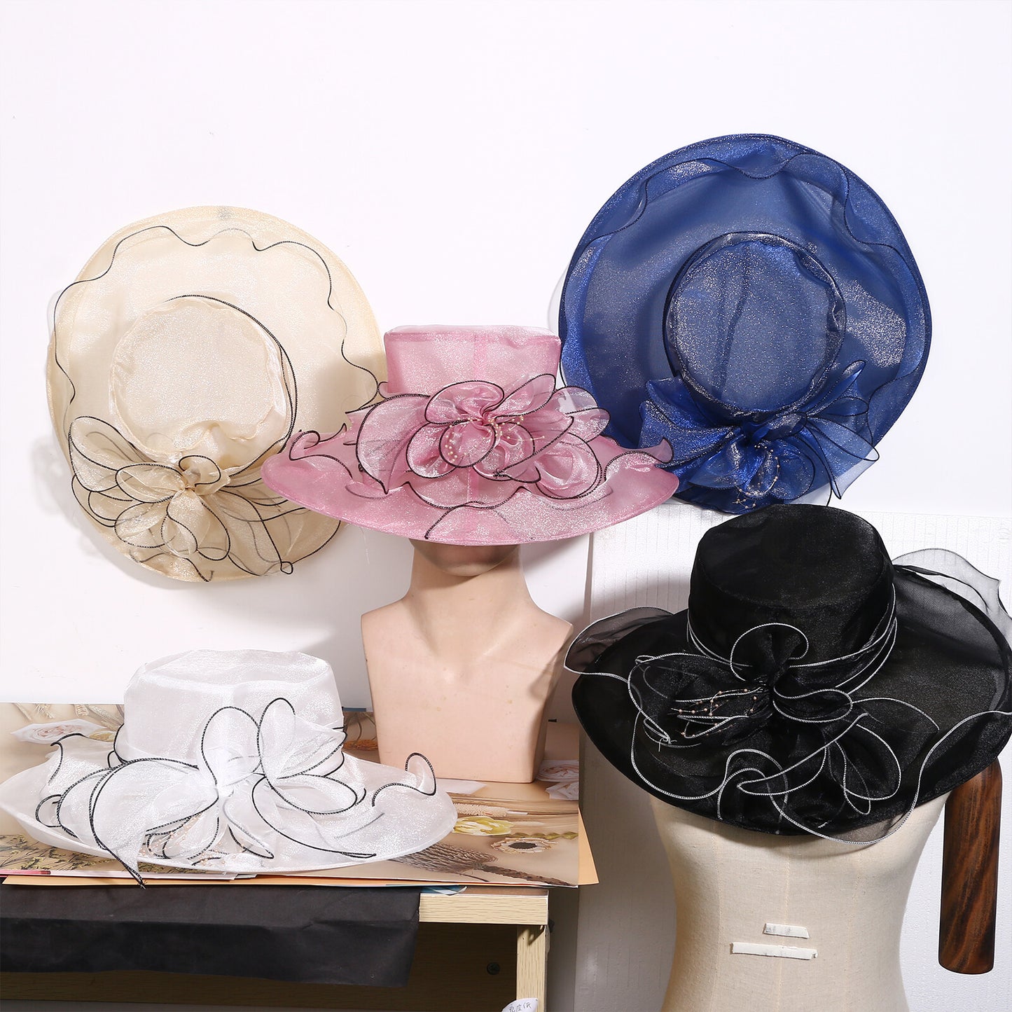 Chapeau bibi Derby à larges bords pour femme - Boniskiss