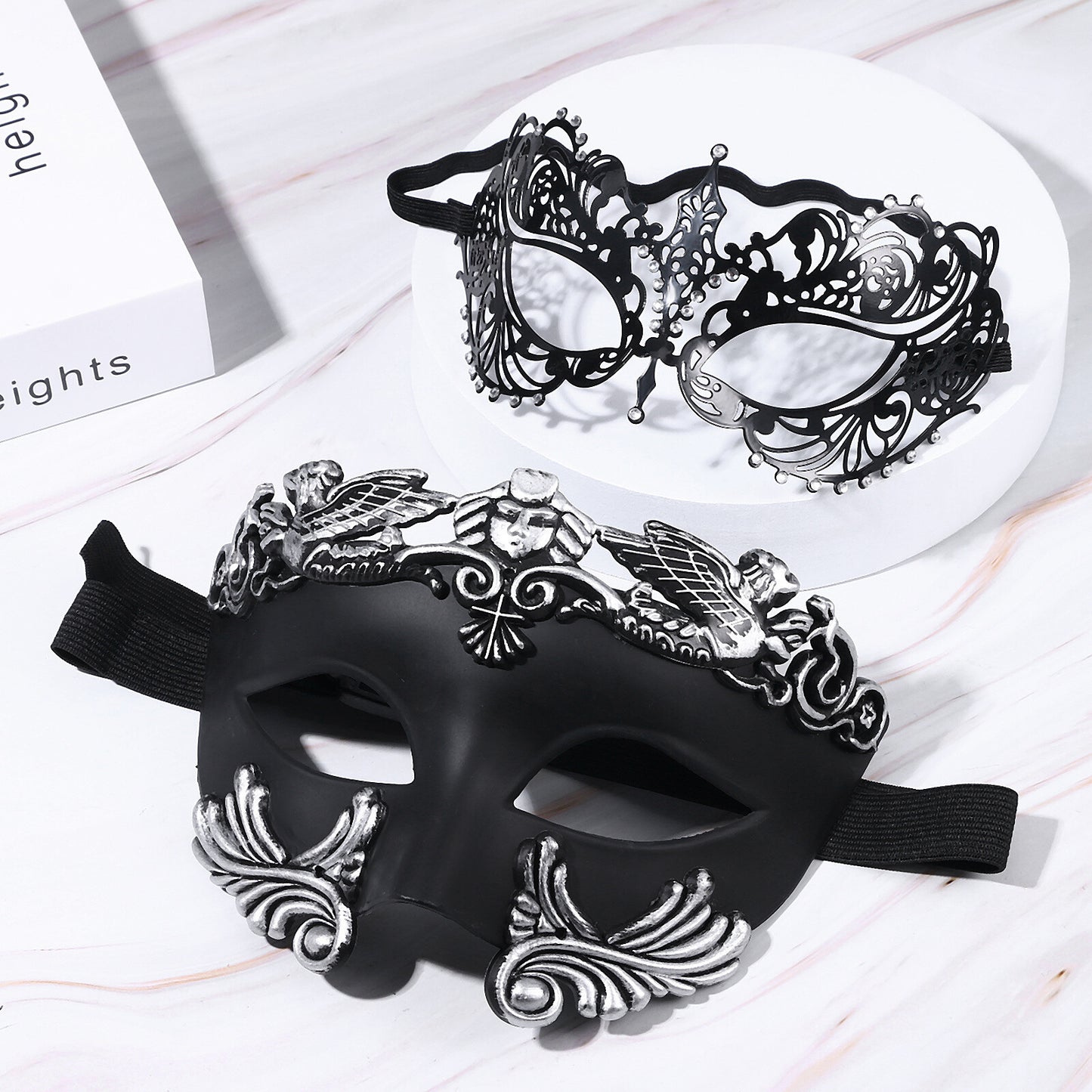 Boniskiss Couple 2pcs Acanthus Masquerade Metal Masks - Roman Greek God Party Costume Cosplay Mask