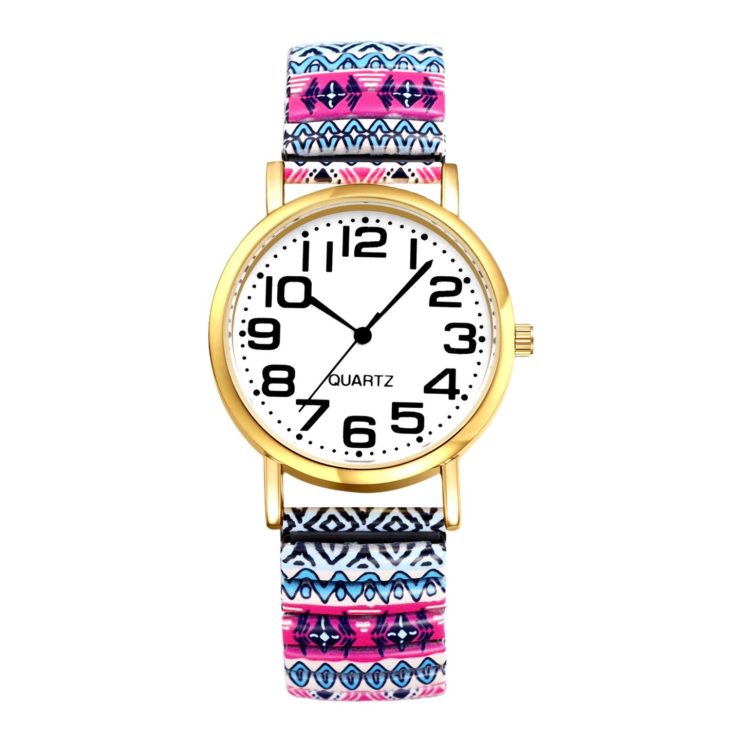 Boniskiss "Tale" Women's Boho Printed Elastic Band Wrist Watch