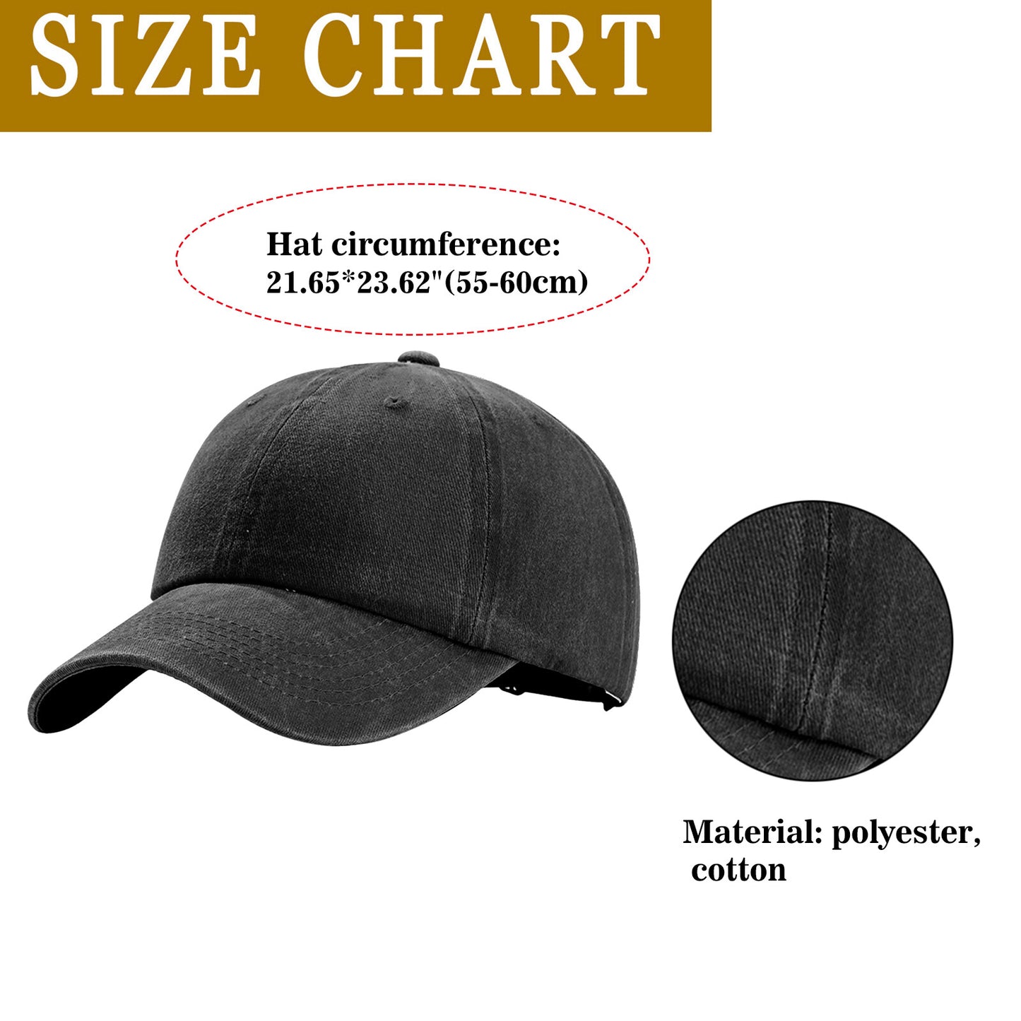 Casquette de baseball vintage en denim délavé, chapeau de soleil pour le golf - Boniskiss