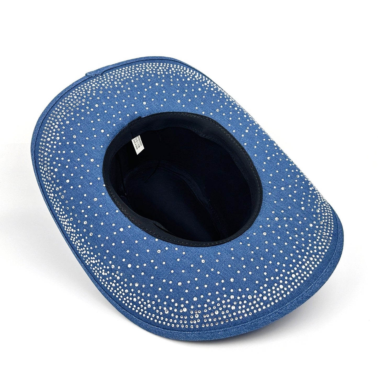 Rhinestone Curved Wide Brim Cowgirl Hat | Size M-L - Boniskiss