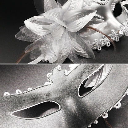 Boniskiss 2PCs Couple Venetian Lily Mask - for Ball Mardi Gras Masquerade Wedding Party Prom