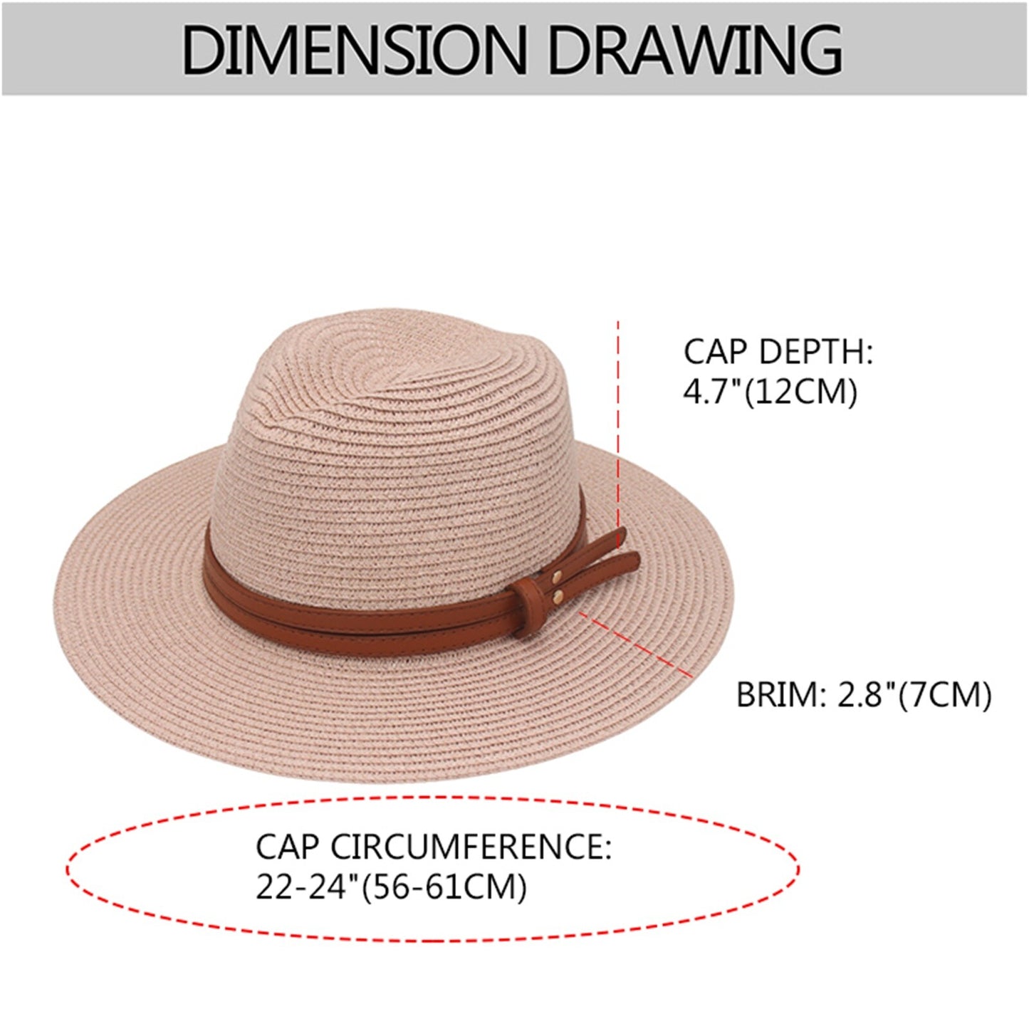 Chapeau de plage Panama en paille, protection solaire UPF 50+ - Boniskiss