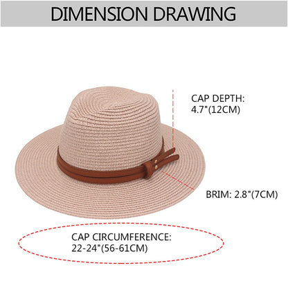 Chapeau de plage Panama en paille, protection solaire UPF 50+ - Boniskiss