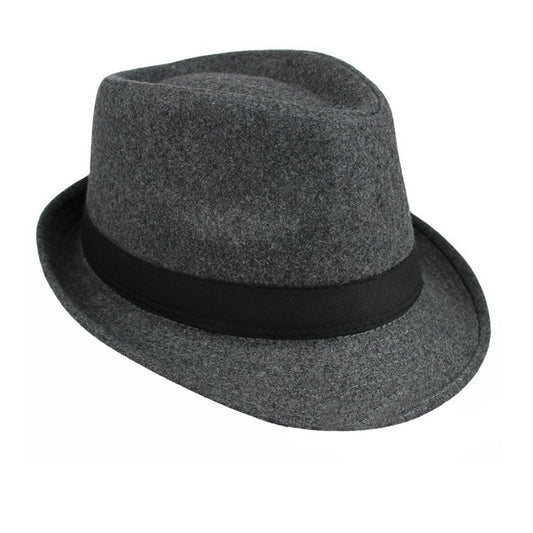Gray Classic Derby Style Short Brim Trilby Hat - Boniskiss (Size L & SIze XL)