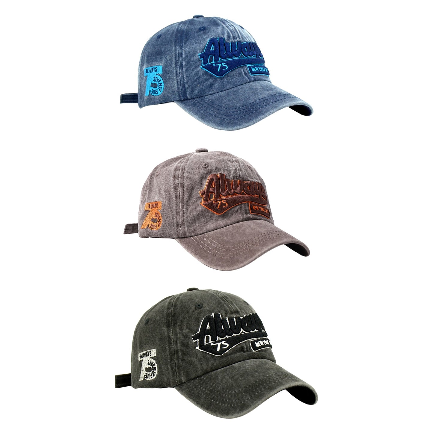 Casquette de baseball en denim brodée de l'alphabet - Boniskiss