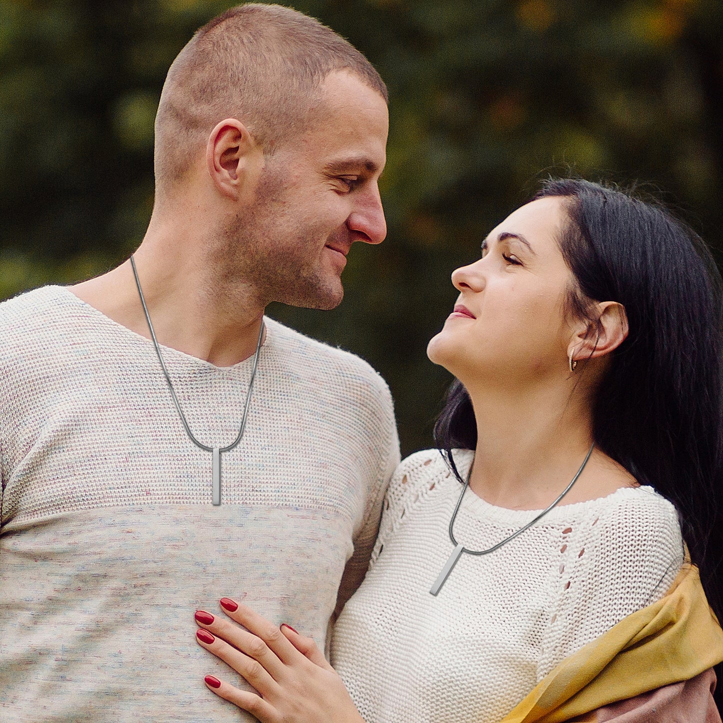 Customized Stainless Steel Bar Pendant Necklace - Boniskiss