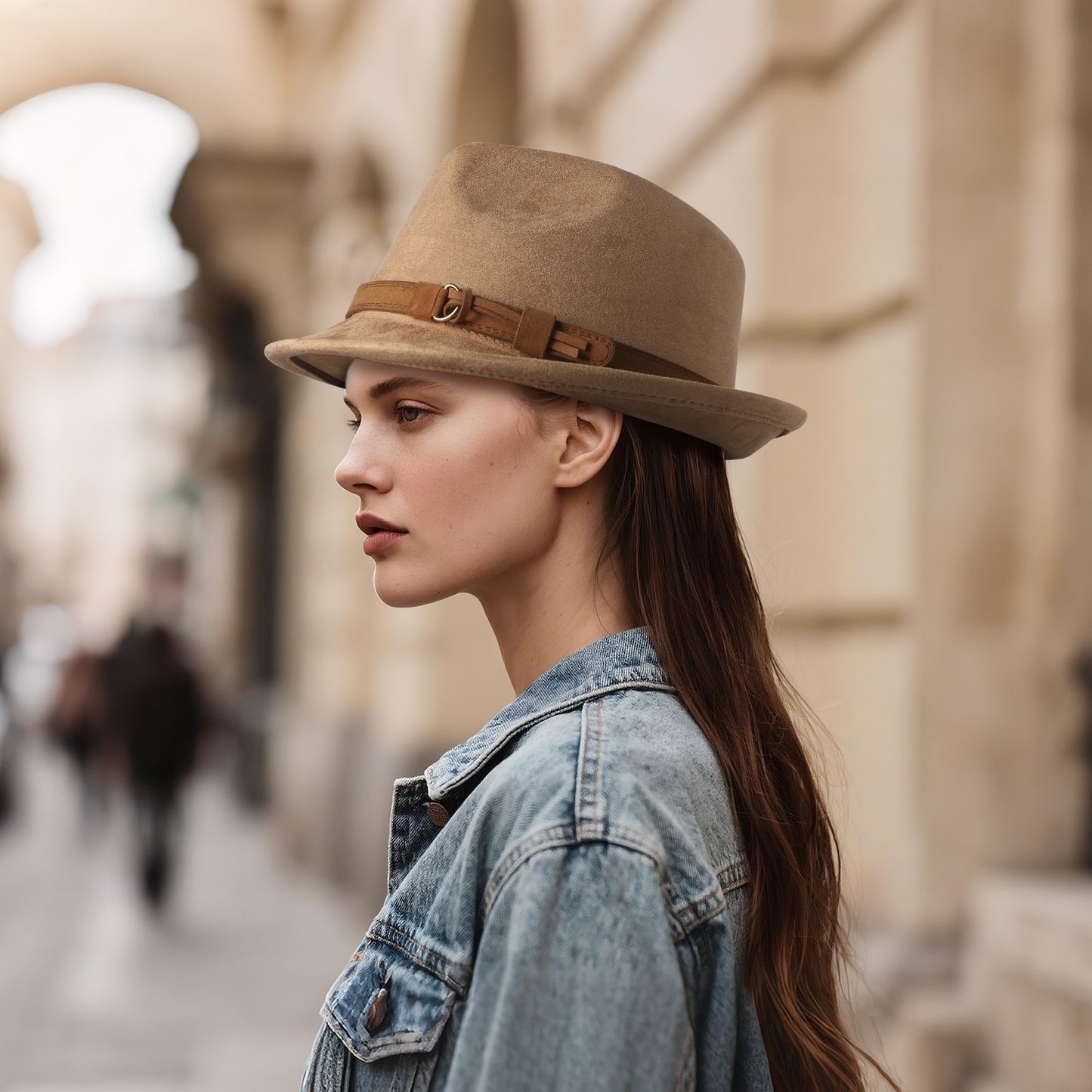 Classic Manhattan Felt Mafia Hat with Belt - Boniskiss