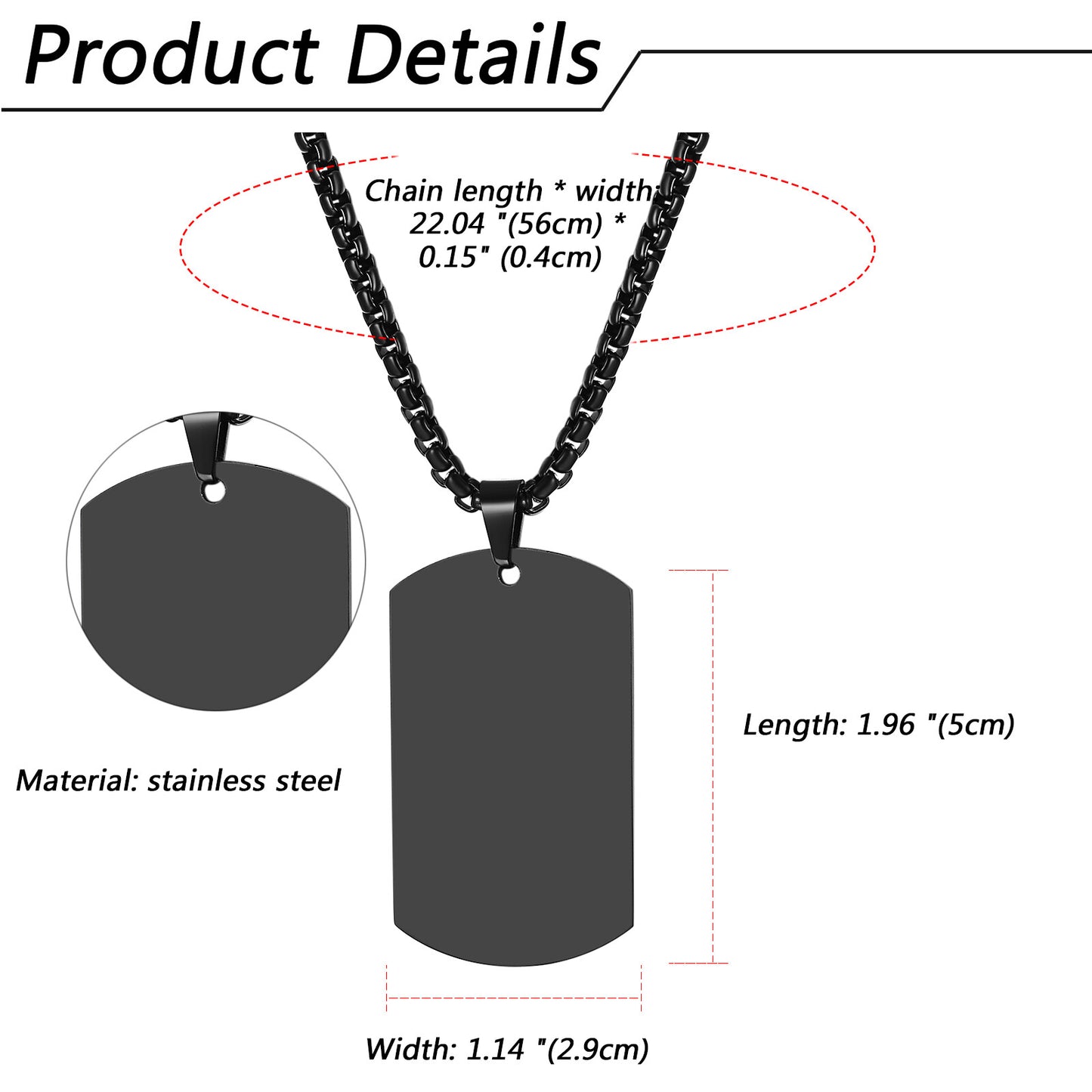 Personalized Photo Text Picture Custom Engraved Dog Tag Pendant Necklace - Boniskiss