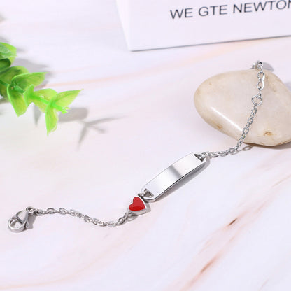 Customized Kids Name Engraved ID Custom Stainless Steel Bracelet - Boniskiss