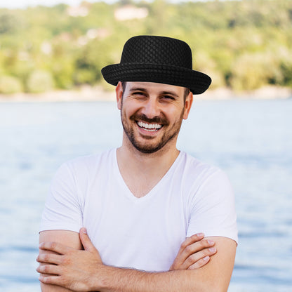 Soft Mesh Pork Pie Fedora Hat - Boniskiss