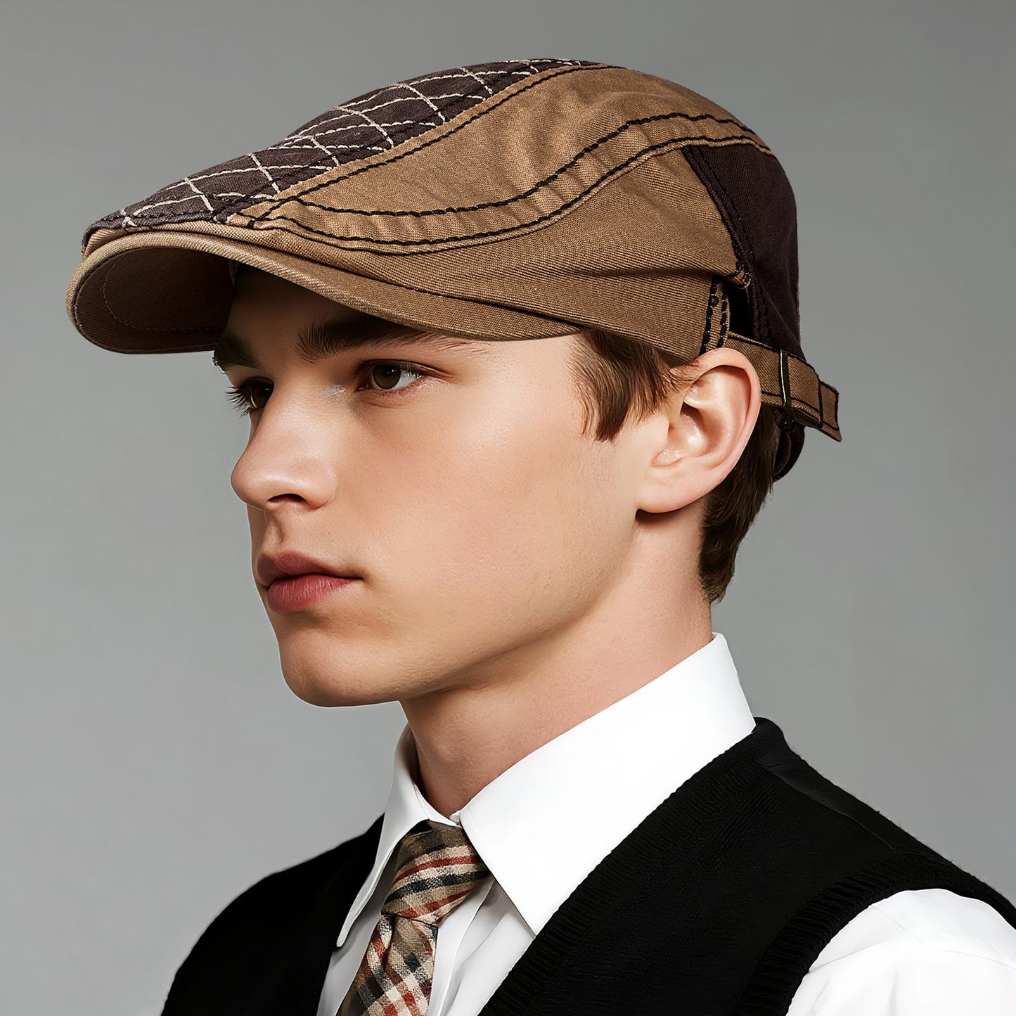 Casual British Style Hat Adjustable Beret Taxi Driving Cap - Boniskiss