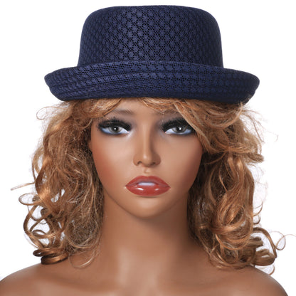 Soft Mesh Pork Pie Fedora Hat - Boniskiss