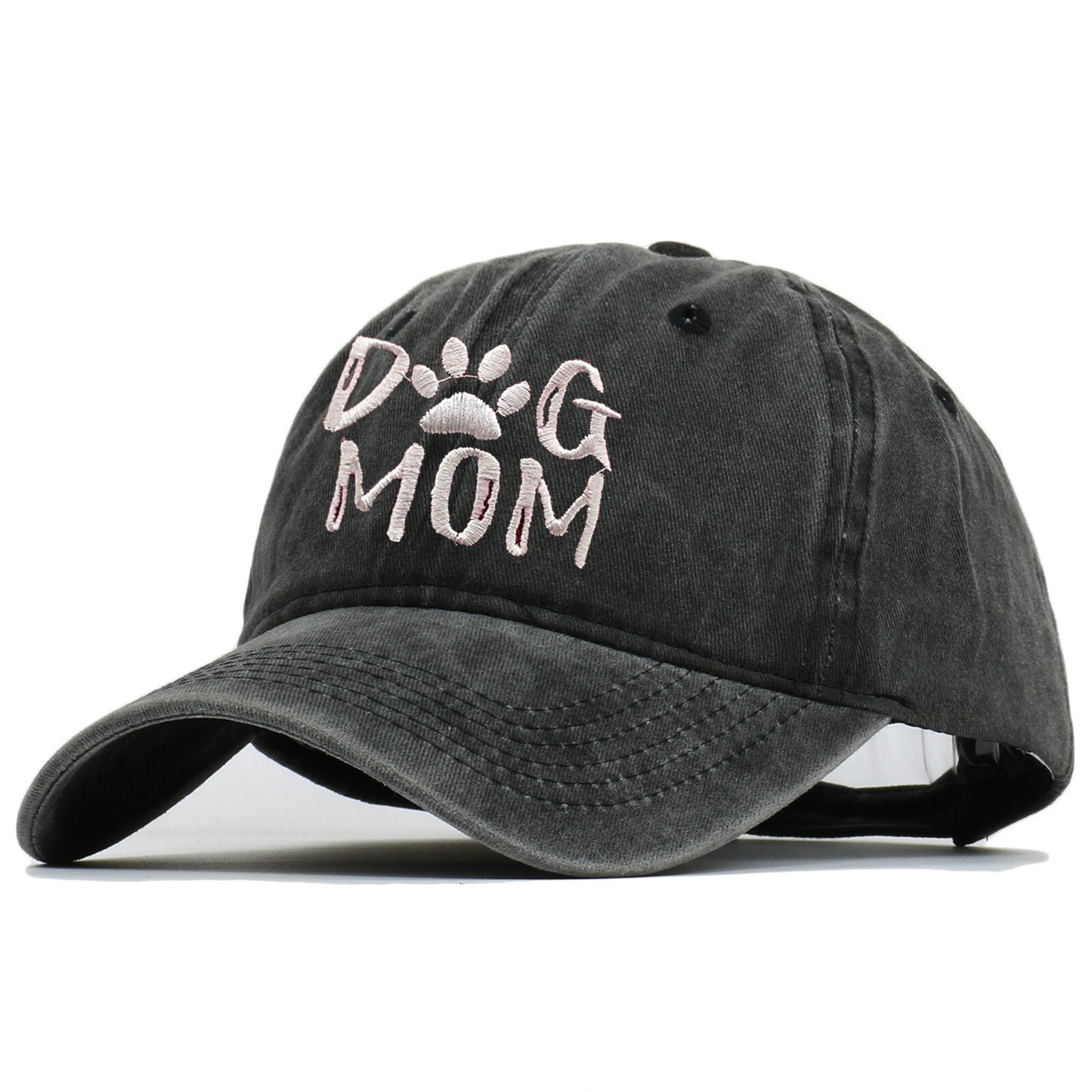 Casquette de baseball en denim délavé brodé, mélange de coton et coton, pour les amoureux des chiens - Boniskiss
