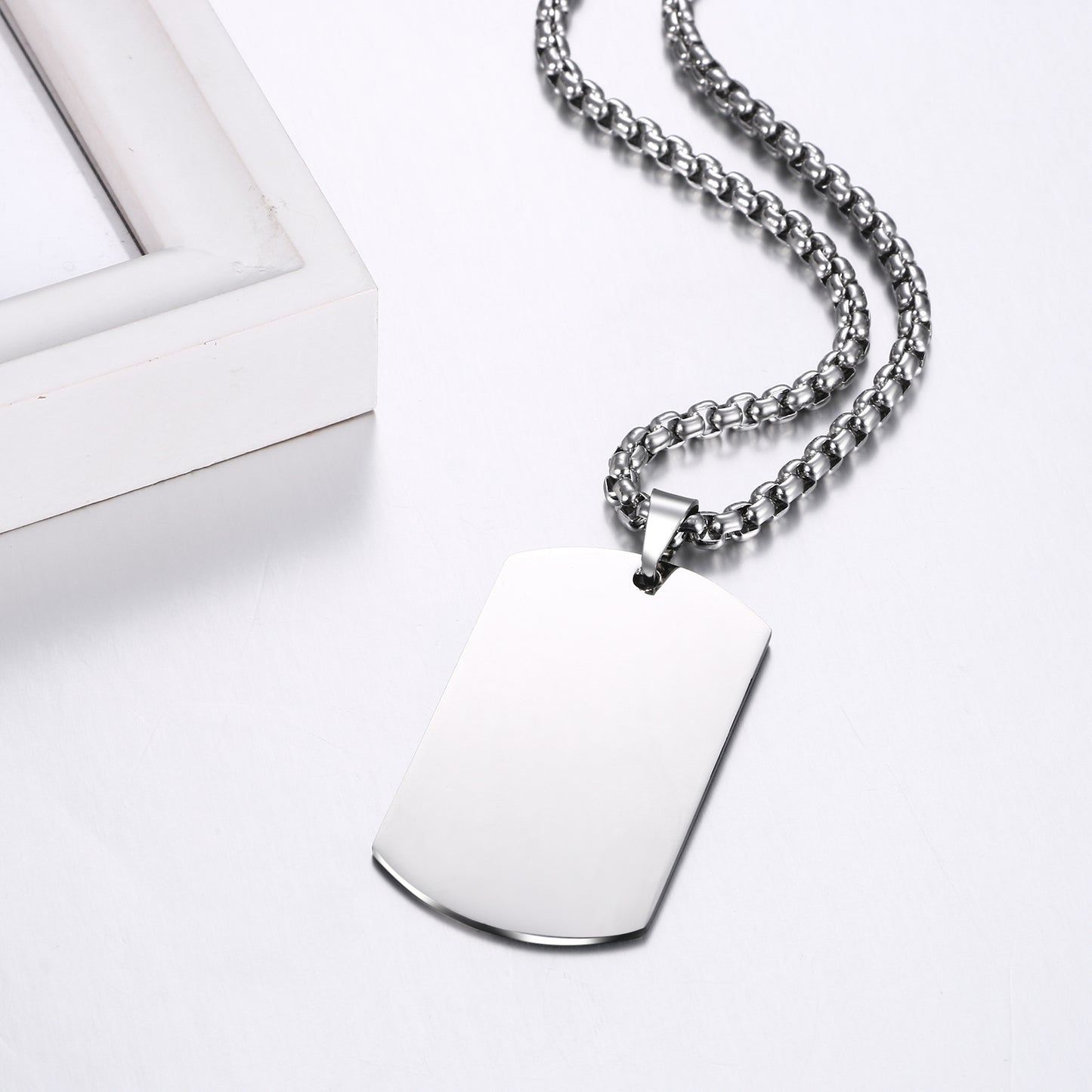 Personalized Photo Text Picture Custom Engraved Dog Tag Pendant Necklace - Boniskiss