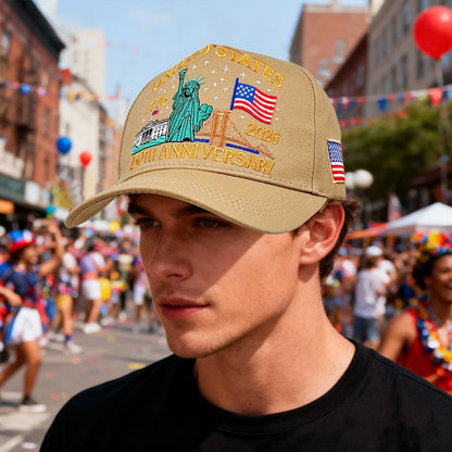 250th Anniversary of America Baseball Cap Statue of Liberty American Flag Hat | Size L-XL - Boniskiss