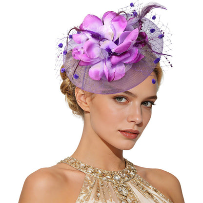 Boniskiss Vintage Tea Party Bridal Fascinator Veil Feather Headpiece Hat