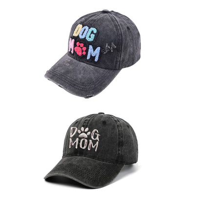 Casquette de baseball en denim délavé brodé, mélange de coton et coton, pour les amoureux des chiens - Boniskiss