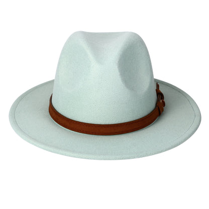 Chapeau Fedora Trilby Panama classique à larges bords avec ceinture - Boniskiss Taille ML