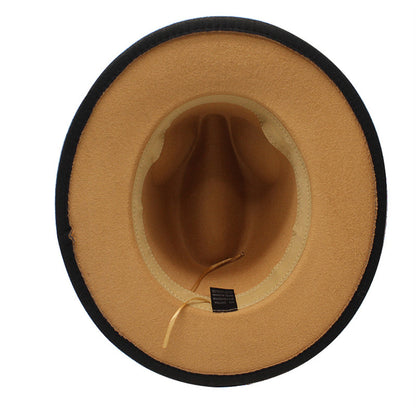 Two-Tone Gradient Panama Hat with Wide Brim - Boniskiss