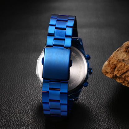 Montre squelette étanche pour homme en acier inoxydable, montre-bracelet à quartz de luxe - Boniskiss