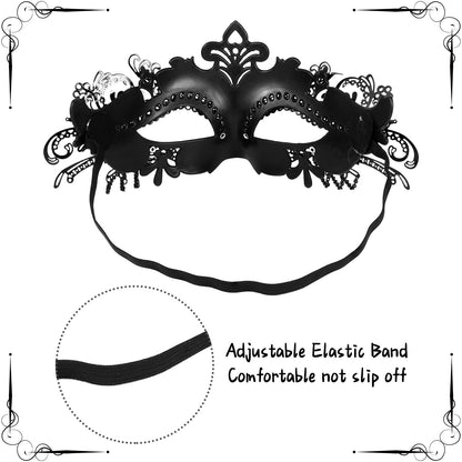 Boniskiss Women's Tassel Mask - Metal Rhinestones Venice Masks for Halloween Carnival Party Masquerade