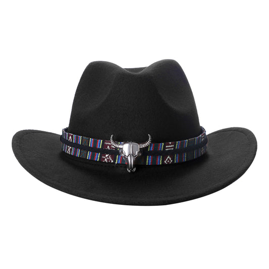 Chapeau Fedora classique de style western, en feutre, avec ceinture, idéal pour les activités de plein air et les cowboys - Boniskiss