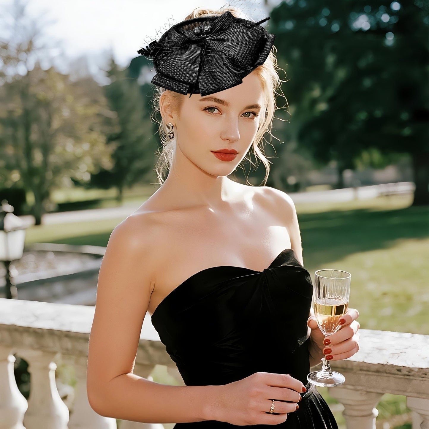 Boniskiss Elegant Veil Feather Fascinator Mini Top Hat