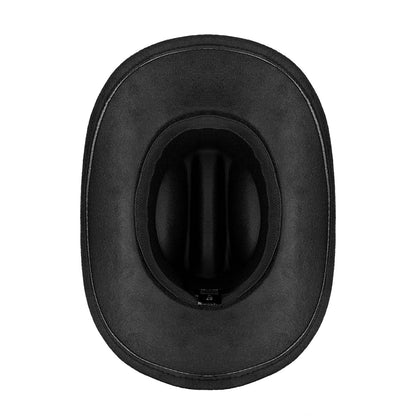 Retro Wide Brim Cowboy Hat with Rhinestone Chain Sparkly Western Hat - Boniskiss