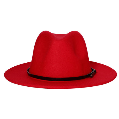Chapeau Fedora Trilby Panama classique à larges bords avec ceinture - Boniskiss Taille ML