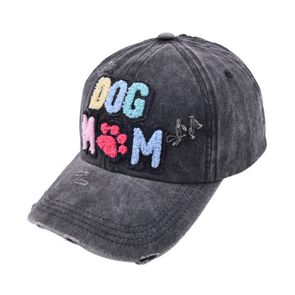 Casquette de baseball en denim délavé brodé, mélange de coton et coton, pour les amoureux des chiens - Boniskiss