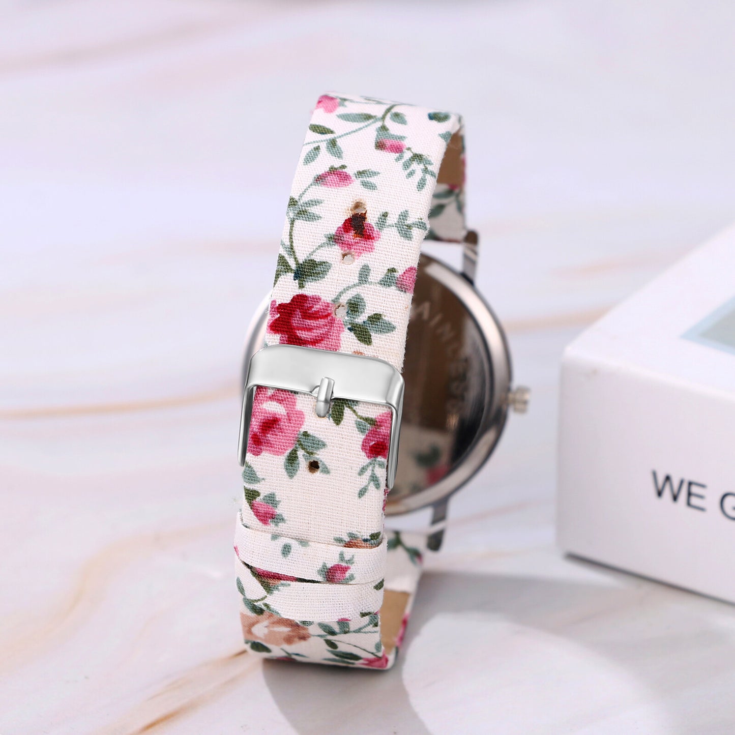 Boniskiss Boho Floral Printed Wrist Watch - Casual Adjustable Arabic Numeral Quartz Wrist Watch