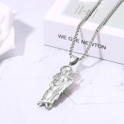 Boniskiss Christian Saint Jude Amulet Pendant Religious  Stainless Steel Necklace