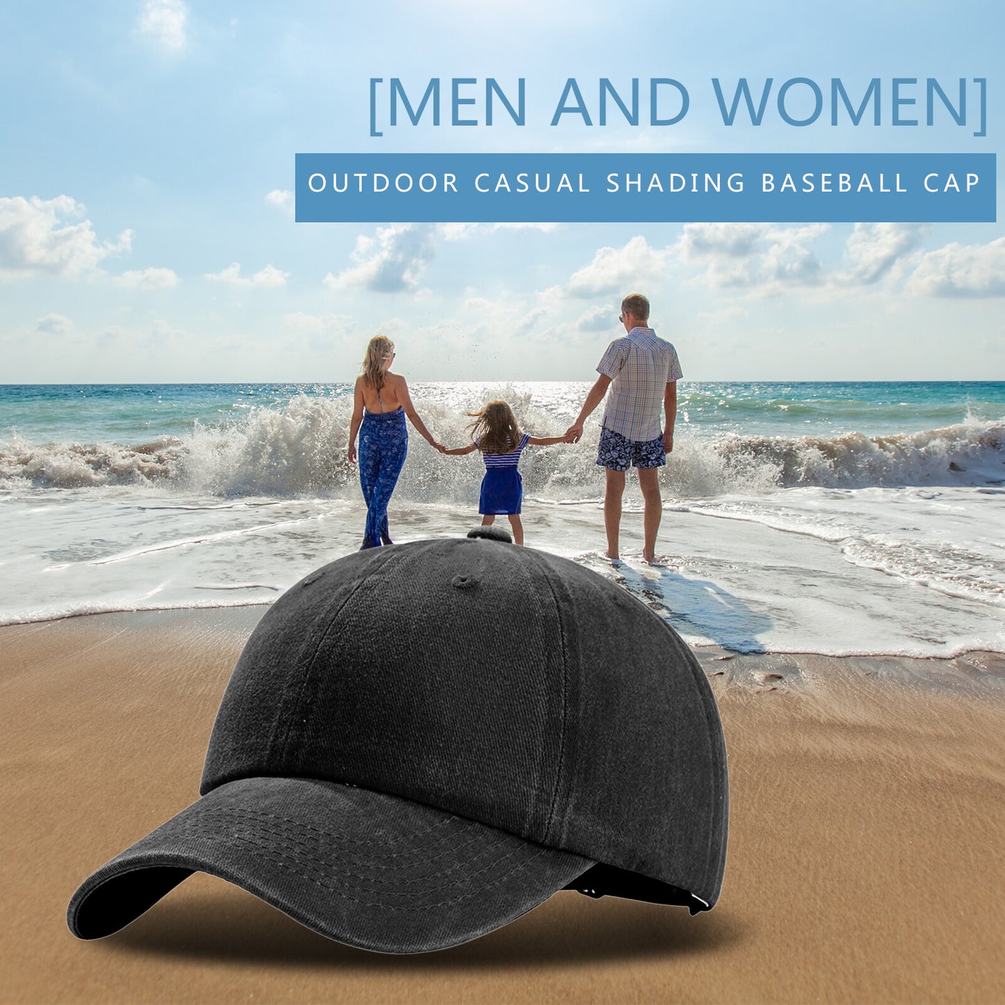Casquette de baseball vintage en denim délavé, chapeau de soleil pour le golf - Boniskiss