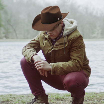 Chapeau Fedora classique de cow-boy/cowgirl avec ceinture - Boniskiss