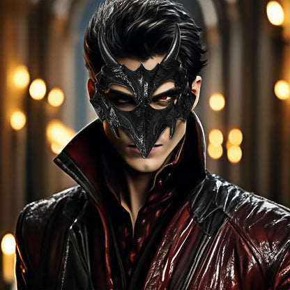 Boniskiss Dark Dragon & Yaksha Mask - Ghost Devil Mask for Halloween Carnival Venetian Masquerade