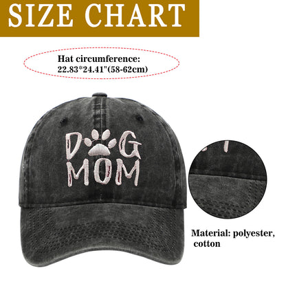 Casquette de baseball en denim délavé brodé, mélange de coton et coton, pour les amoureux des chiens - Boniskiss