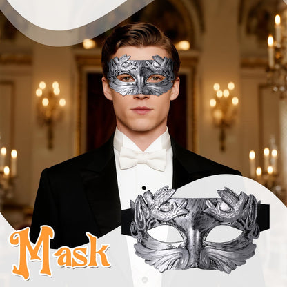 Boniskiss Mens Paisley pattern Masquerade Mask - Classical Mask For Halloween Carnival Graduation Ball