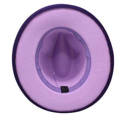 Two-Tone Gradient Panama Hat with Wide Brim - Boniskiss